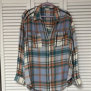 NWOT Pilcro Plaid Button-Up Shirt